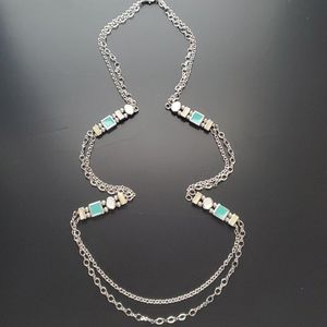 3/$26 Double chain long necklace